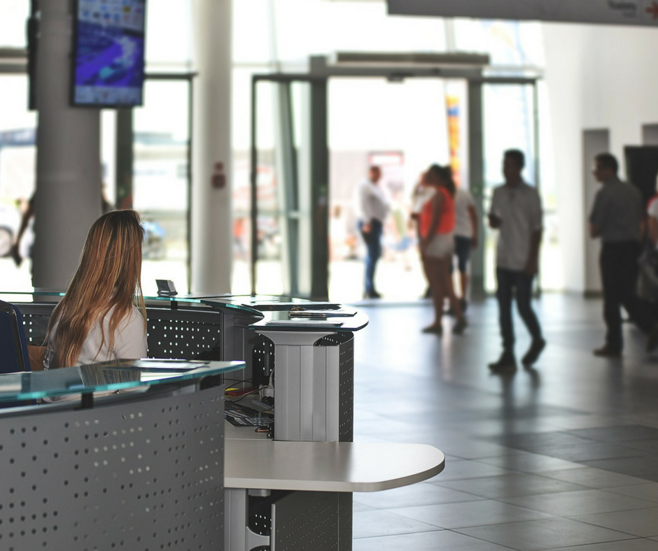 Concierge desk for customer service.